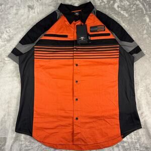 NWT Genuine MotorClothes Harley Davidson 100% Cotton Mens Dress Venting Shirt